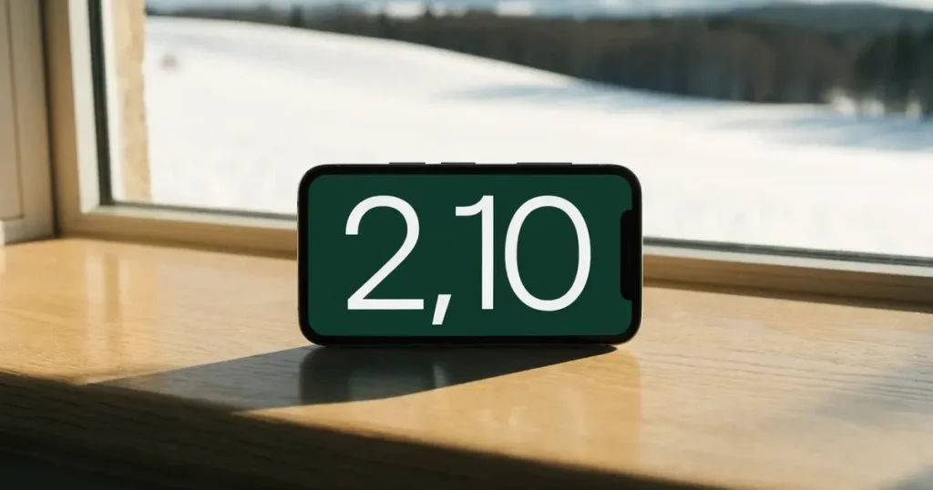 Eine leere Sparbüchse aus Keramik steht auf einem Fensterbrett, draussen liegt eine verschneite Landschaft im Gegenlicht.